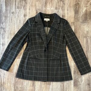 Calvin Klein Women's Gray Checkered Blazer